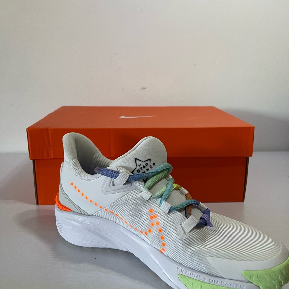 Nike Kids' White and Orange Sneakers